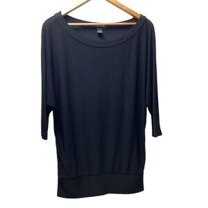 White House Black Market Boat Necl Blouse Dolman Sleeves Black Size Small